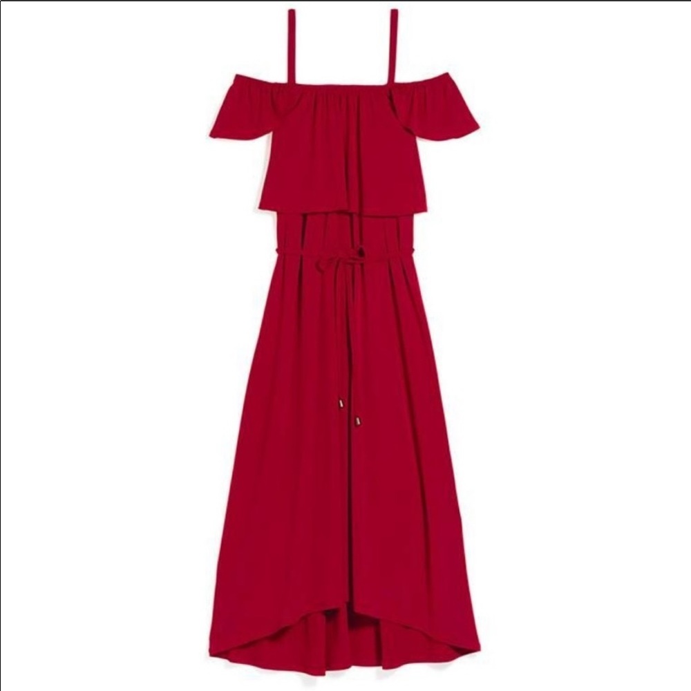 NWOT MARK. Red Cold Shoulder Red Dress Sz Large